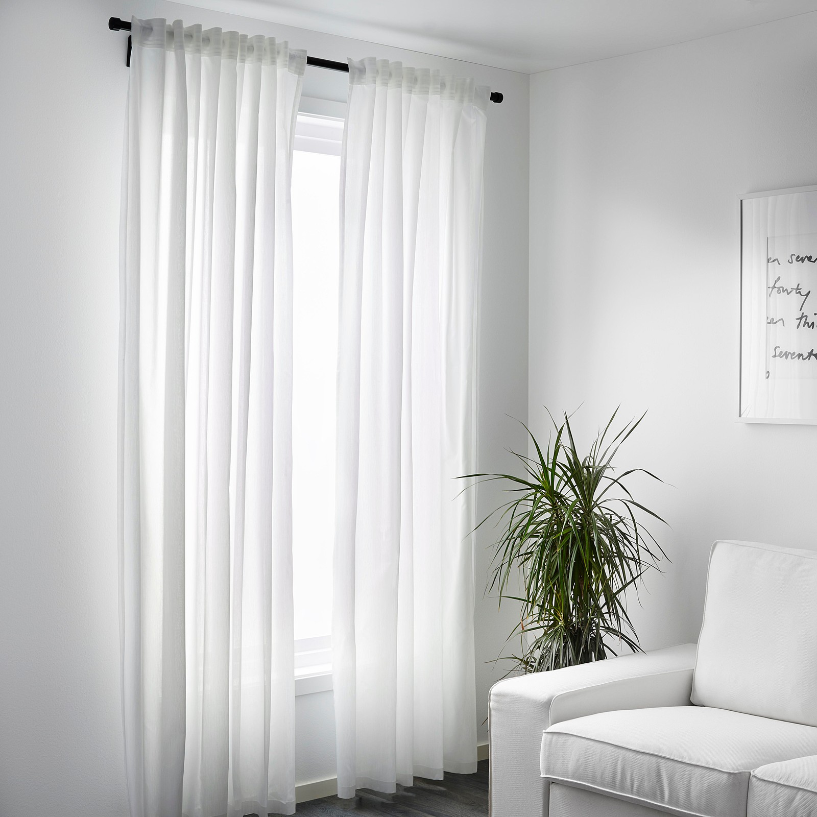 VIVAN Curtains, 1 pair, white, 145x300 cm IKEA