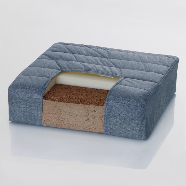 VOGNILL Coir foam mattress, firm/light blue, 160x200 cm
