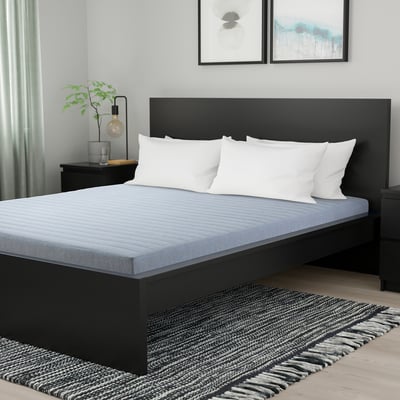 VOGNILL Coir foam mattress, firm/light blue, 140x200 cm