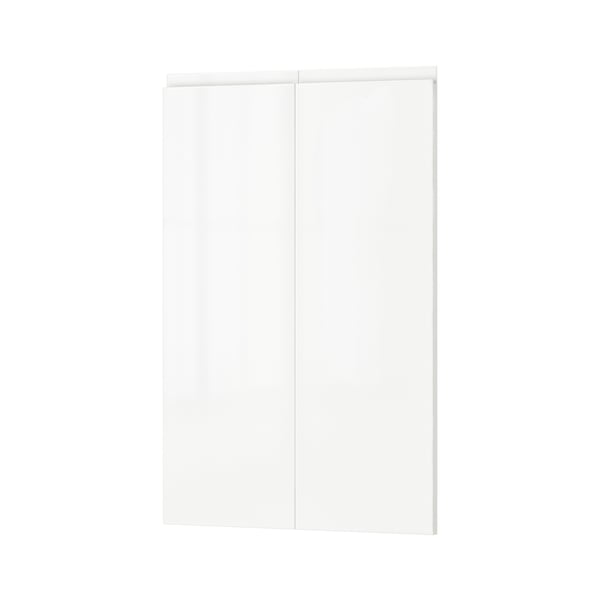 VOXTORP 2-p door f corner base cabinet set, right-hand/high-gloss white, 25x80 cm