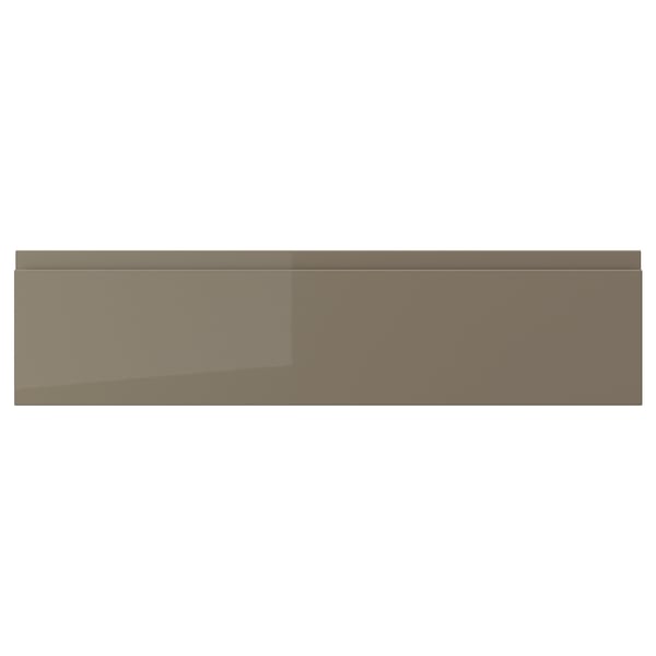 VOXTORP Drawer front, high-gloss dark grey-brown, 80x20 cm