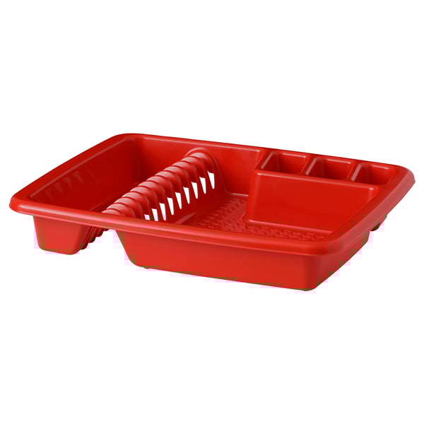 VRAKFISK Dish drainer, red