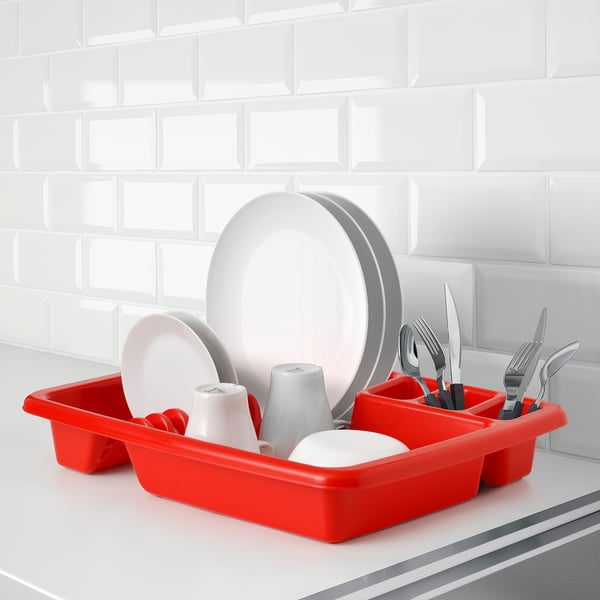 VRAKFISK Dish drainer, red - IKEA