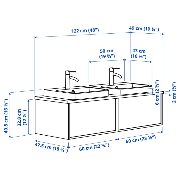 Illustration with measurements for the product: ÄNGSJÖN.
