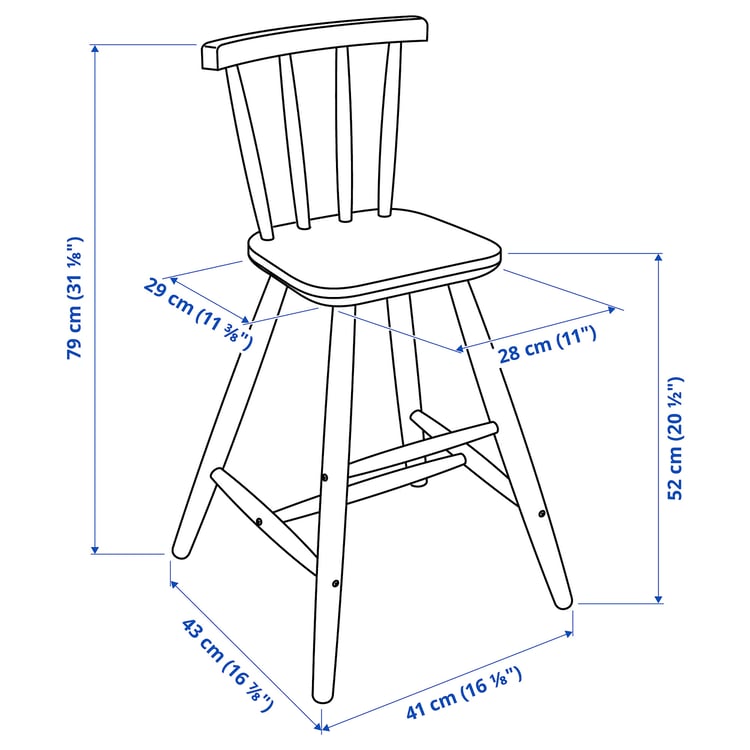 Illustration with measurements for the product: AGAM.