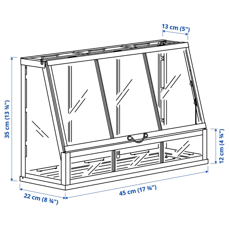 Illustration with measurements for the product: ÅKERBÄR.