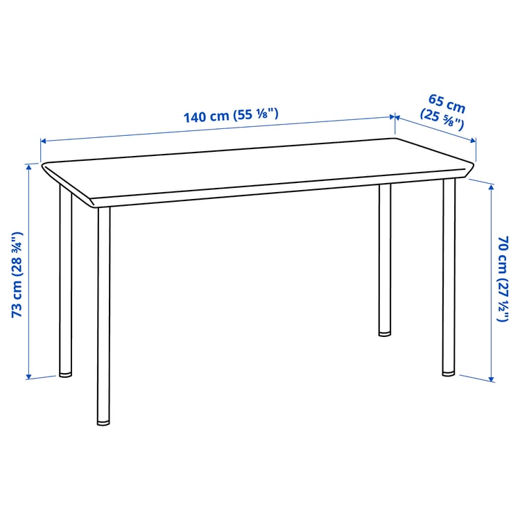 ANFALLARE / ADILS Desk, bamboo/black, 140x65 cm