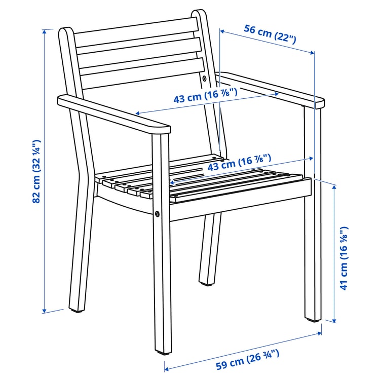 Illustration with measurements for the product: ASKHOLMEN.