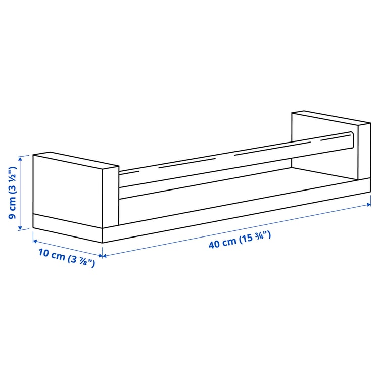 Illustration with measurements for the product: BEKVÄM.