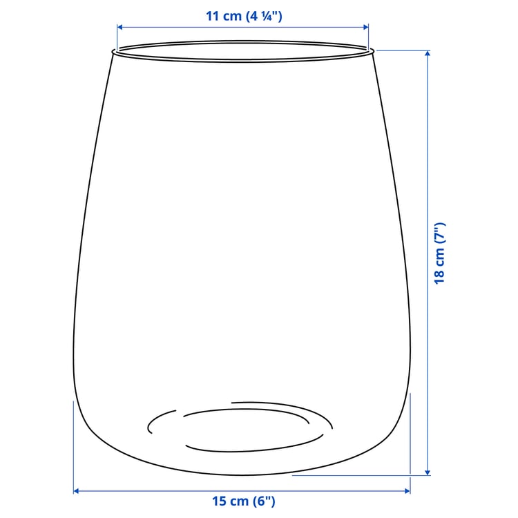 Illustration with measurements for the product: BERÄKNA.