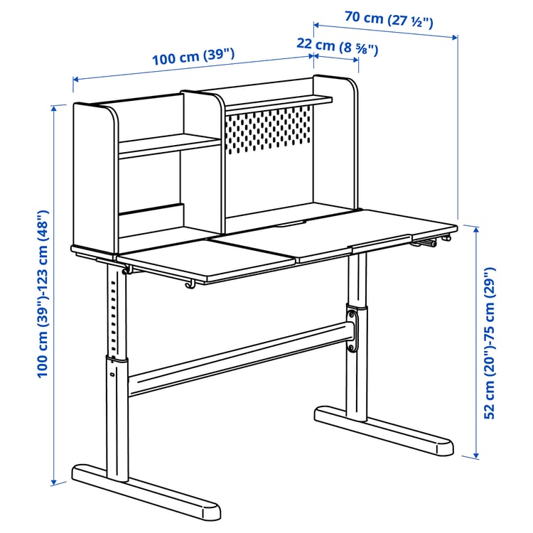 Illustration with measurements for the product: BERGLÄRKA.