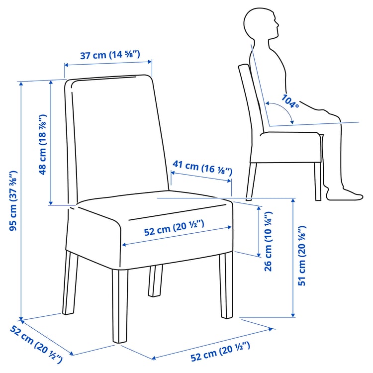 Illustration with measurements for the product: BERGMUND.