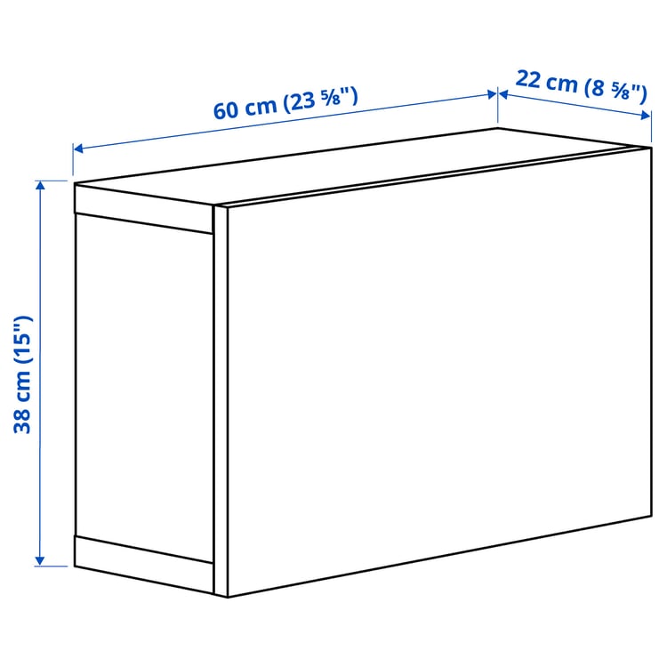 Illustration with measurements for the product: BESTÅ.