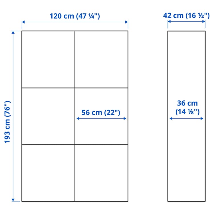 BESTÅ Storage combination w glass doors, white/Pipmakare white, 120x42x193 cm