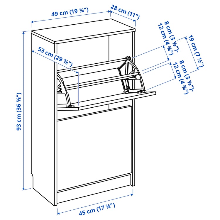 Illustration with measurements for the product: BISSA.