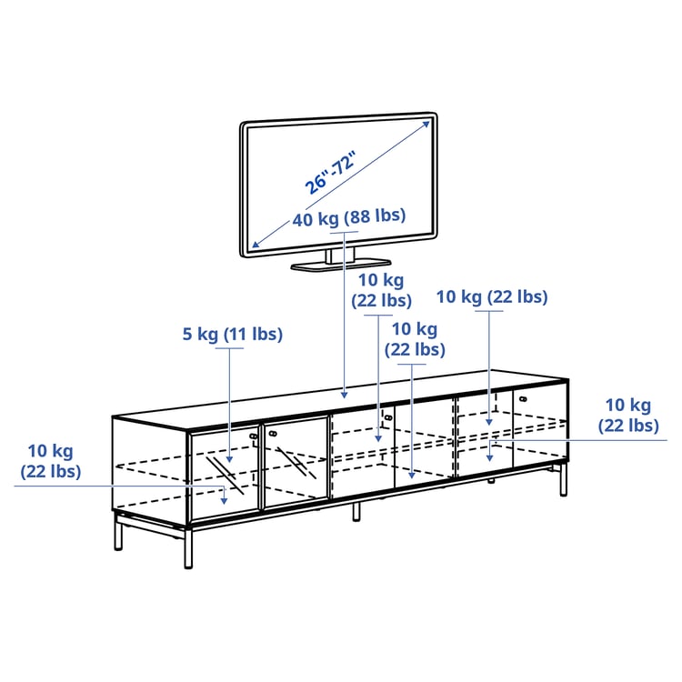 Illustration with measurements for the product: BOASTAD.