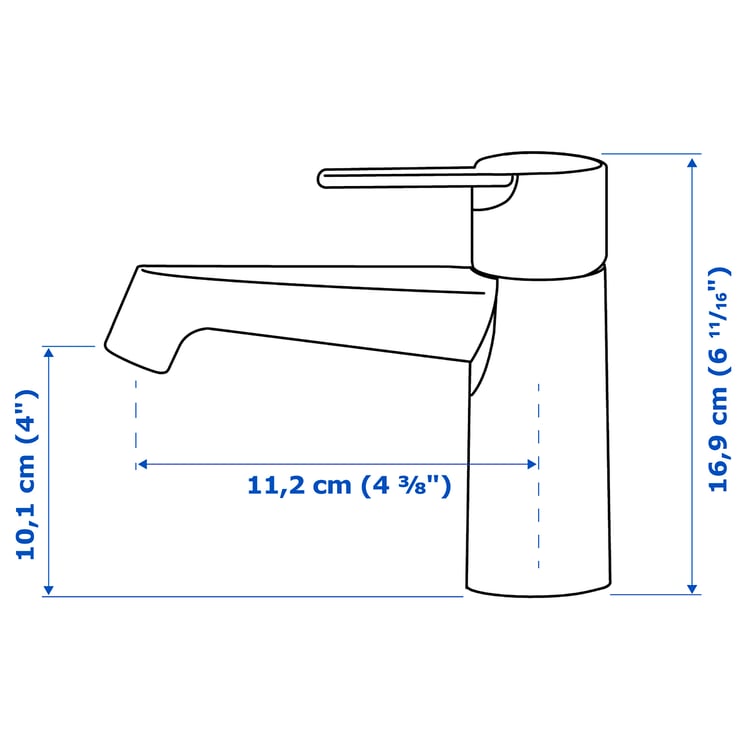 Illustration with measurements for the product: BROGRUND.