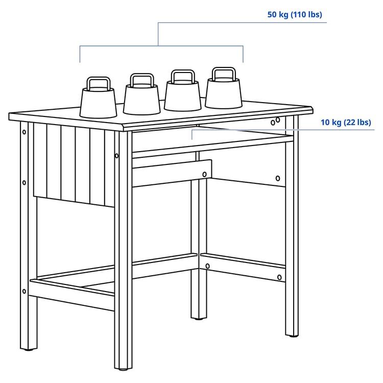 BRYTNING Desk, white, 85x53x75 cm