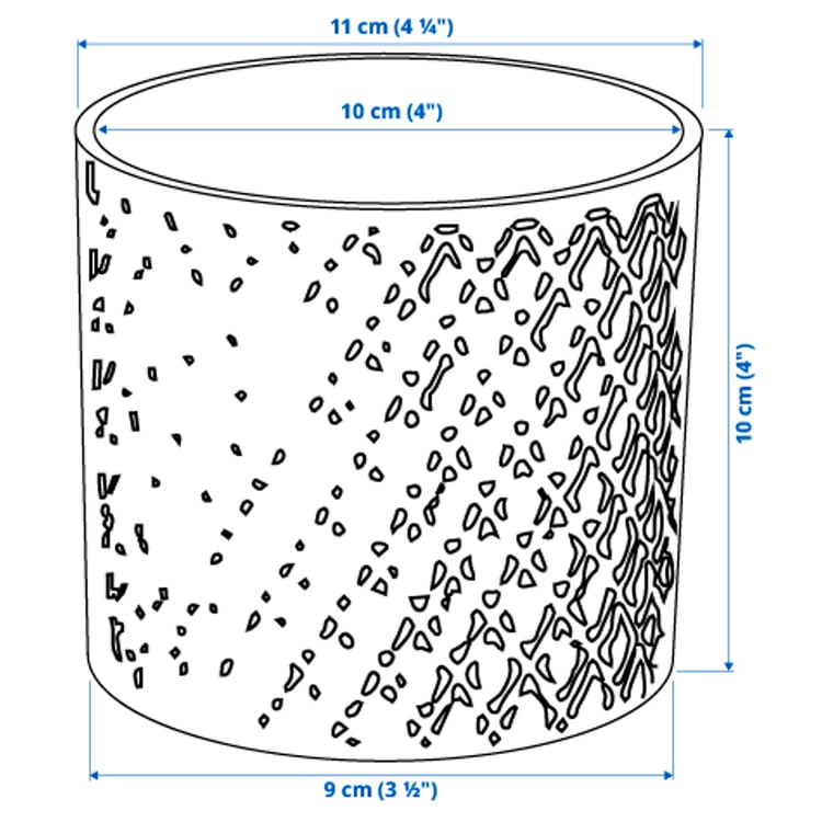 Illustration with measurements for the product: CHIAFRÖN.