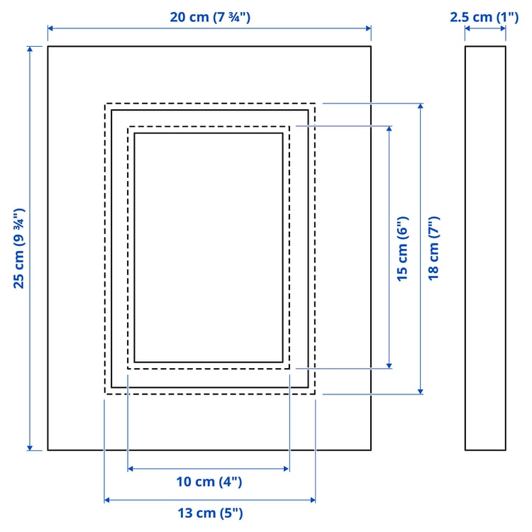 Illustration with measurements for the product: EDSBRUK.