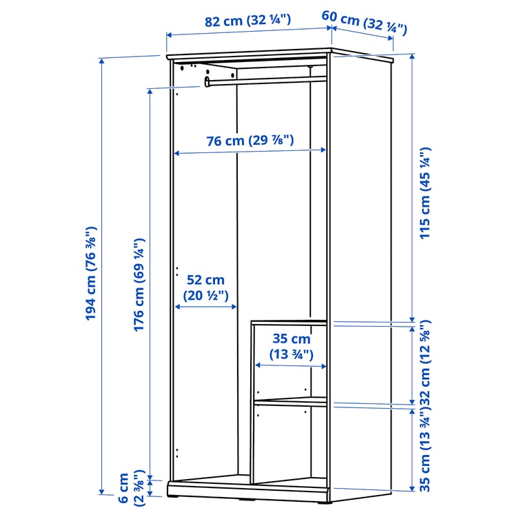 Illustration with measurements for the product: FÅGELFJÄLLET.