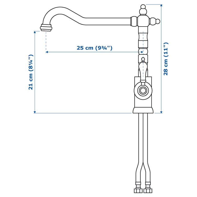 Illustration with measurements for the product: GLITTRAN.