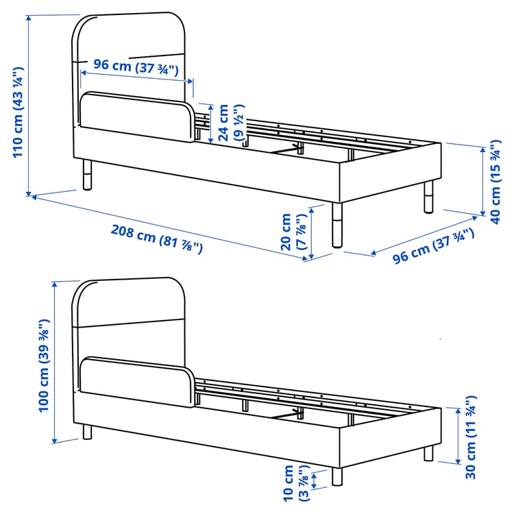 GRYSNA Upholstered bed frame, 90x200 cm