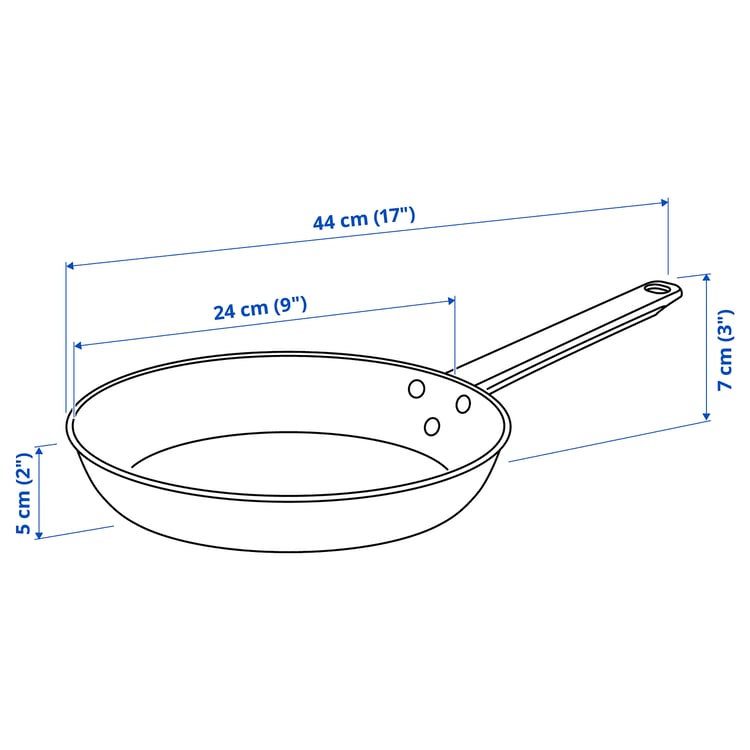 GULDÖRING Frying pan, non-stick coating stainless steel/black-grey, 24 cm