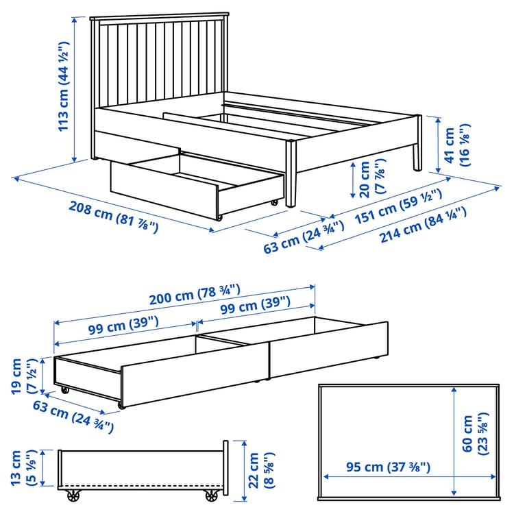 Illustration with measurements for the product: GULLABERG.