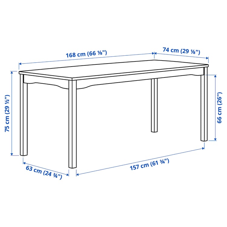 Illustration with measurements for the product: HAUGA.
