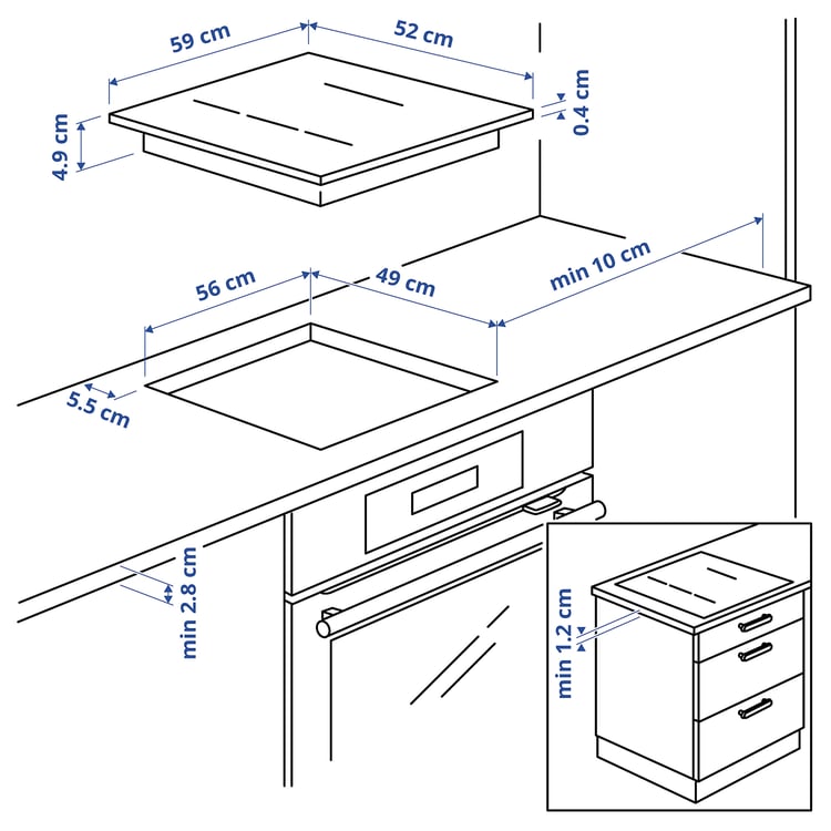 HÖGKLASSIG Induction hob, IKEA 700 black, 59 cm