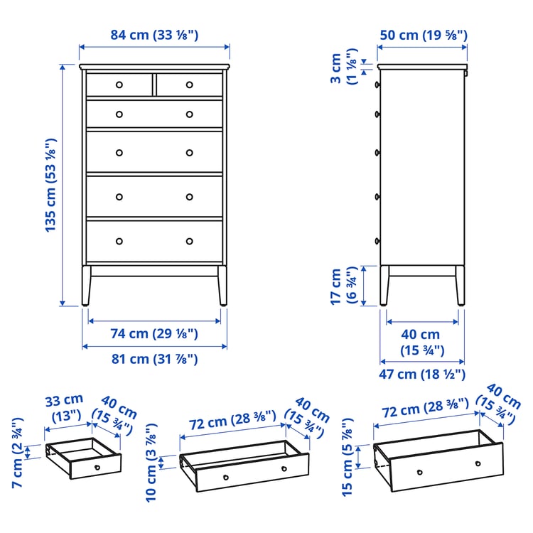 Illustration with measurements for the product: IDANÄS.