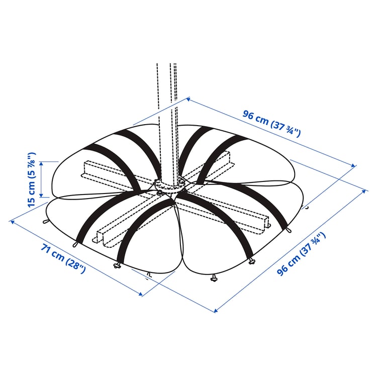 Illustration with measurements for the product: IGGÖN.