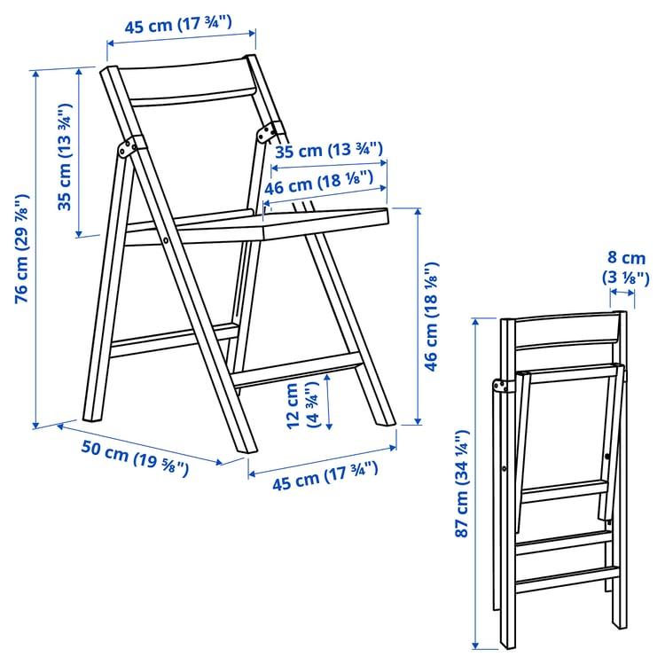 Illustration with measurements for the product: IKEA PS 2026.
