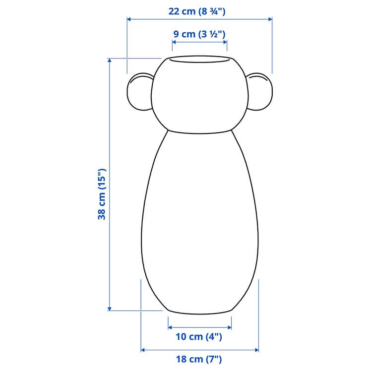 Illustration with measurements for the product: IKEA PS 2026.