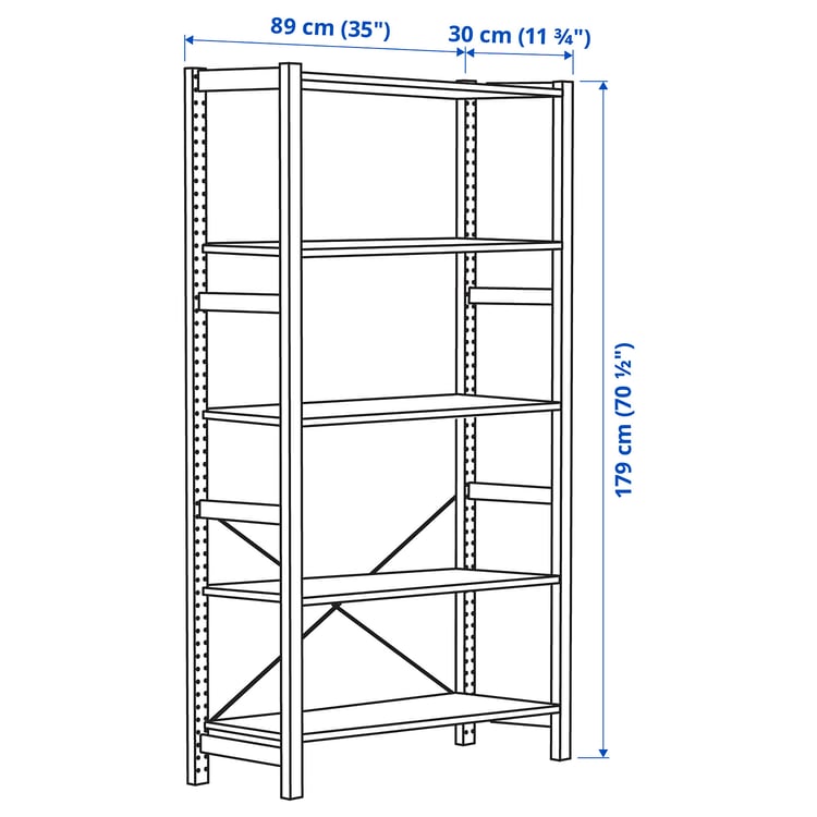 Illustration with measurements for the product: IVAR.