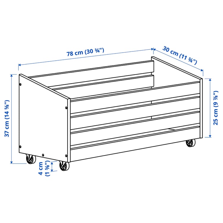 Illustration with measurements for the product: IVAR.
