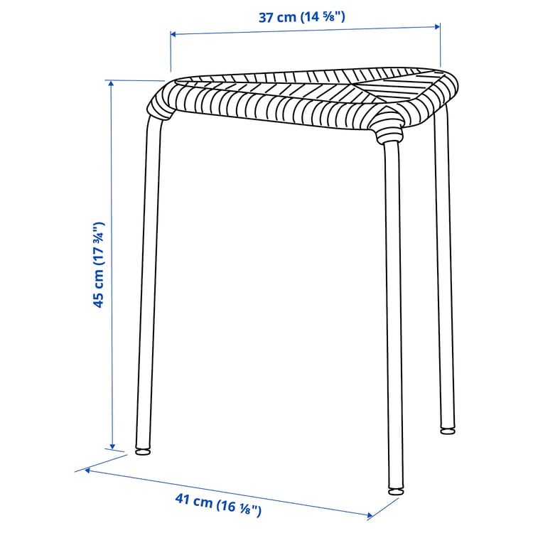 Illustration with measurements for the product: JUTEBODA.