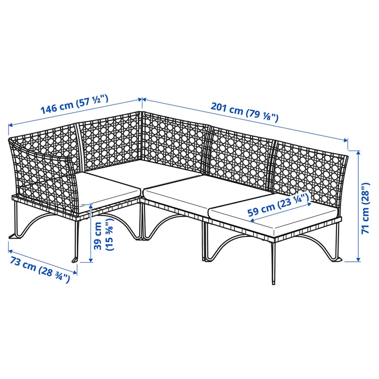 Illustration with measurements for the product: JUTHOLMEN.