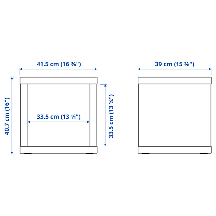 Illustration with measurements for the product: KALLAX.