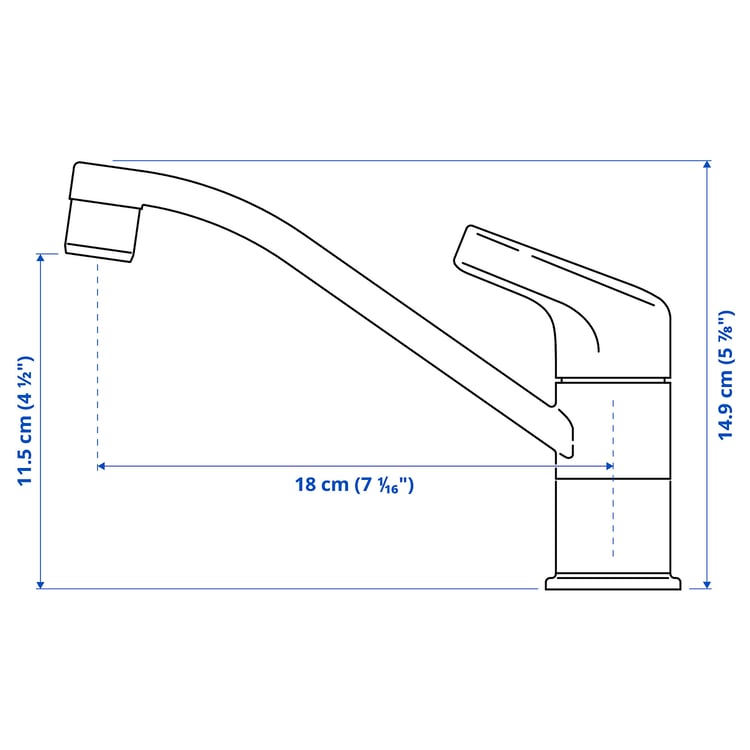 Illustration with measurements for the product: KALLSJÖN.