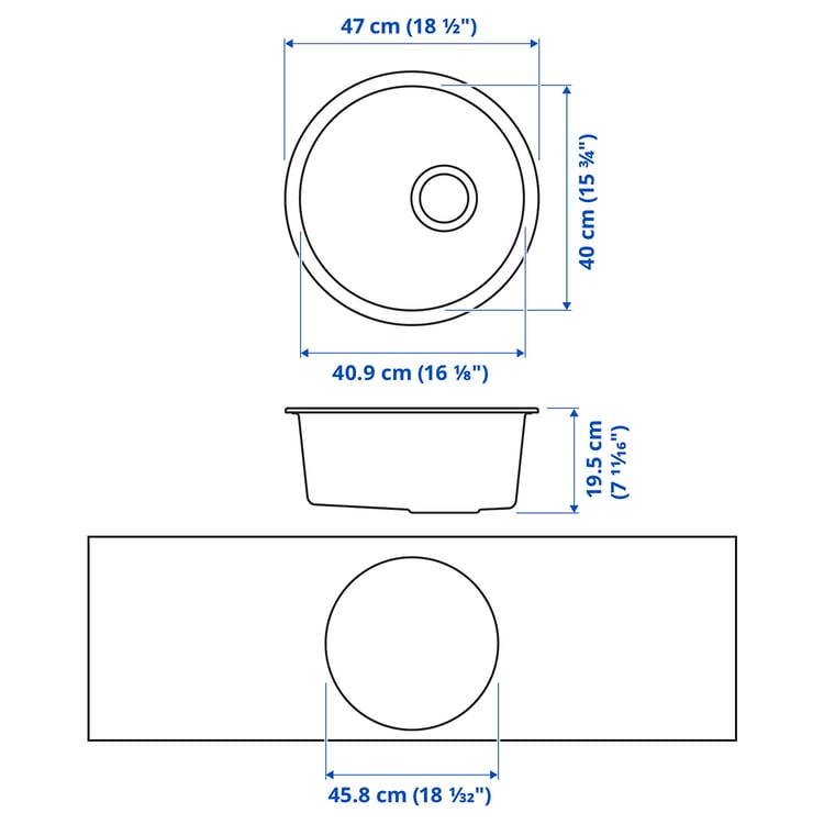 Illustration with measurements for the product: KILSVIKEN.