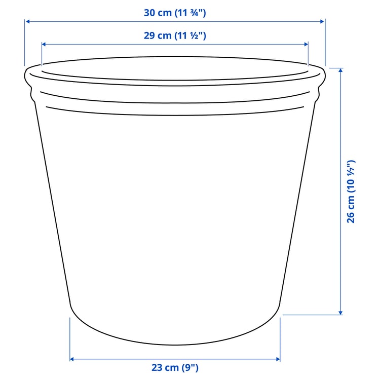 Illustration with measurements for the product: KÖRSBÄRSBJÖRK.