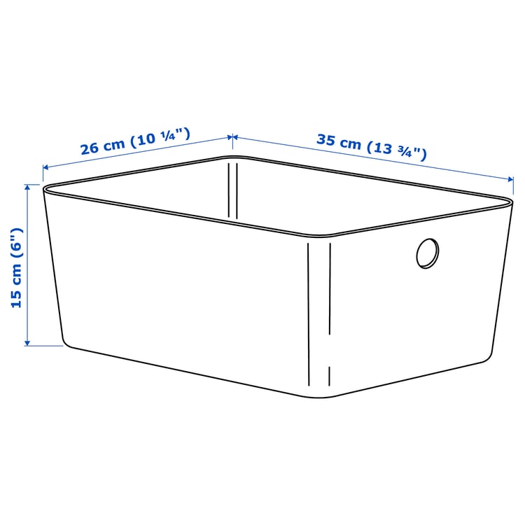 KUGGIS Box, black-blue, 26x35x15 cm