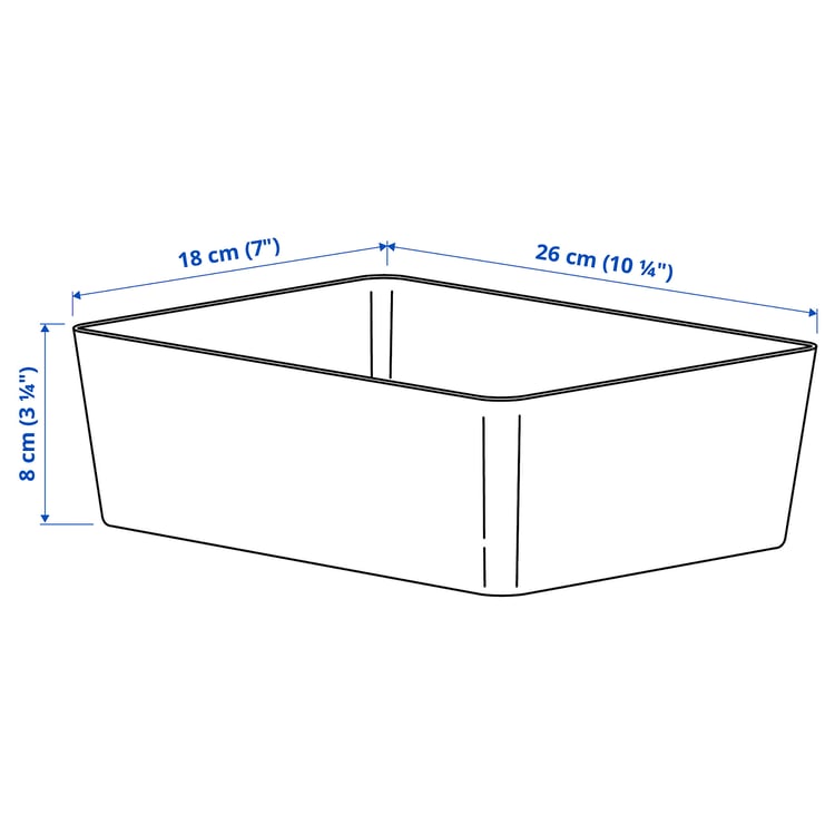 Illustration with measurements for the product: KUGGIS.