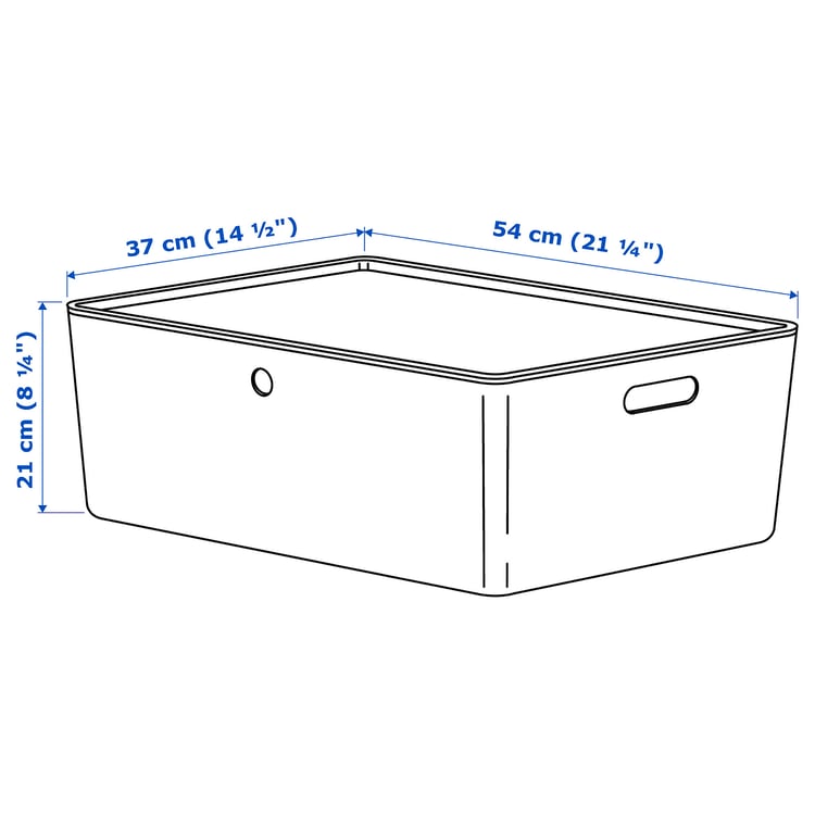 Illustration with measurements for the product: KUGGIS.