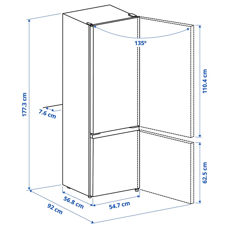 Illustration with measurements for the product: LAGAN.