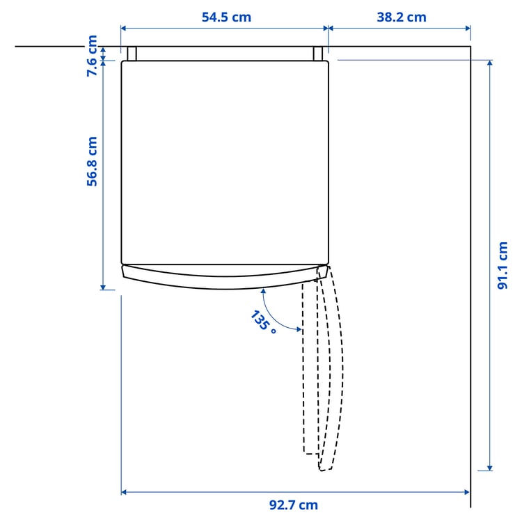 Illustration with measurements for the product: LAGAN.