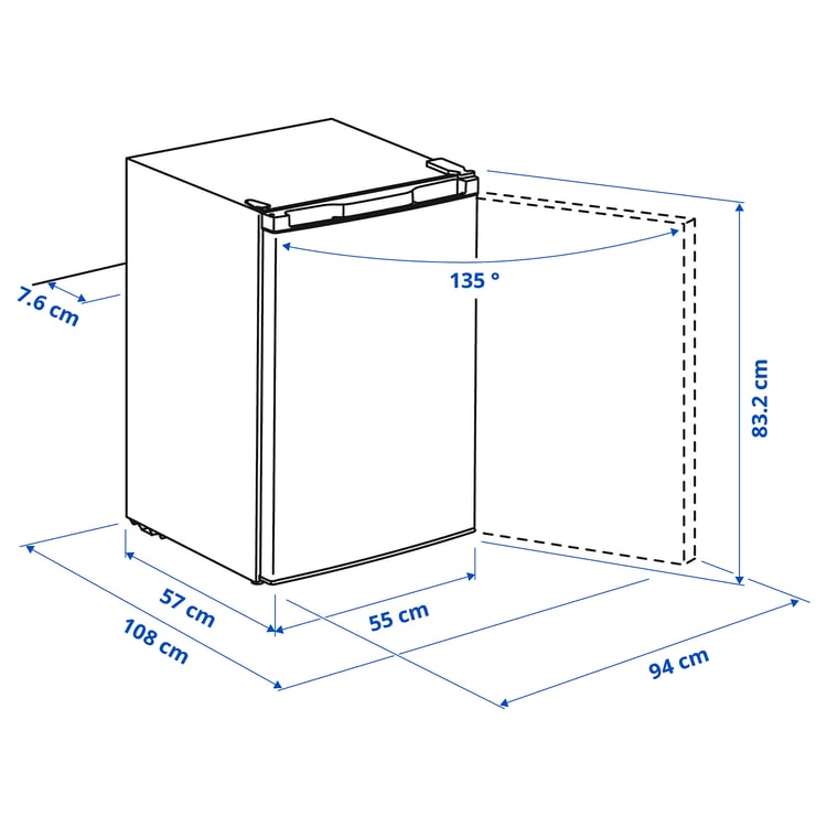 Illustration with measurements for the product: LAGAN.