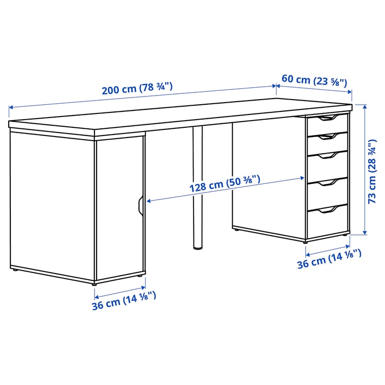 Illustration with measurements for the product: LAGKAPTEN.